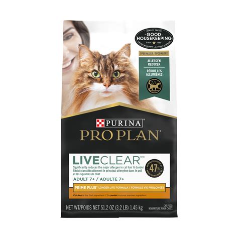 Purina Pro Plan Allergen Reducing Senior Cat Food, LIVECLEAR Adult 7 ...