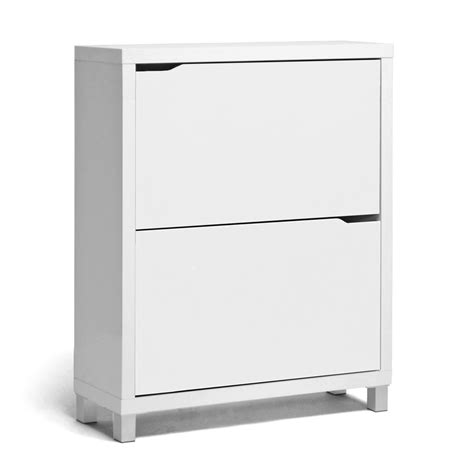 Baxton Studio Simms White Modern Shoe Cabinet | Affordable Modern Design | Baxton Studio