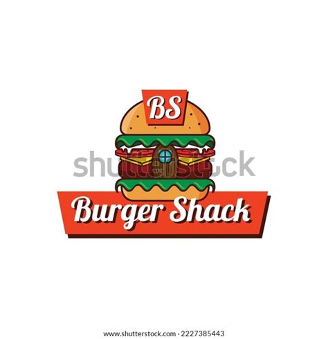 Cartoon Hamburger Logo Vector Illustration Stock Vector (Royalty Free ...