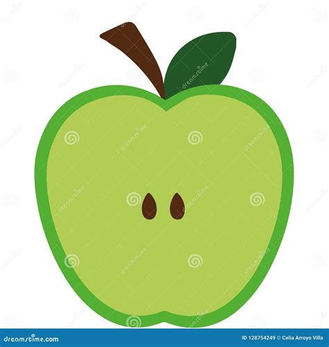 Apple_slice_ stock illustration. Illustration of food - 128754249