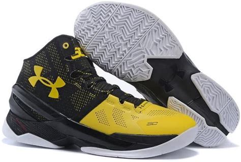 Under Armour Curry 2 Shoes Black Yellow | White basketball shoes, Curry shoes, Discount nike shoes