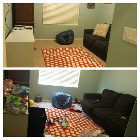 20 Photos of Messy Rooms Before and After Cleaning