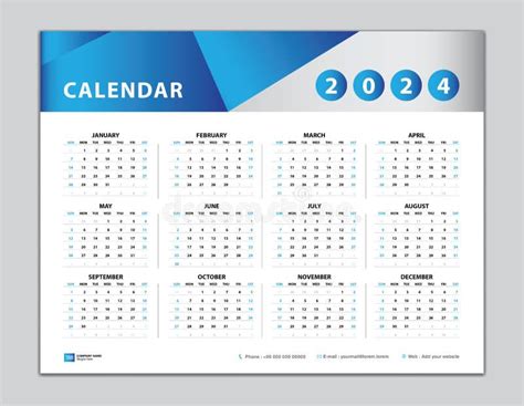 Calendar 2024 Template, Desk Calendar 2024 Design, Wall Calendar 2024 Year, Set of 12 Months ...