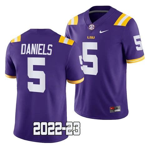 Jayden Daniels LSU Tigers 2022-23 College Football Game Jersey Men's Purple #5 Uniform ...