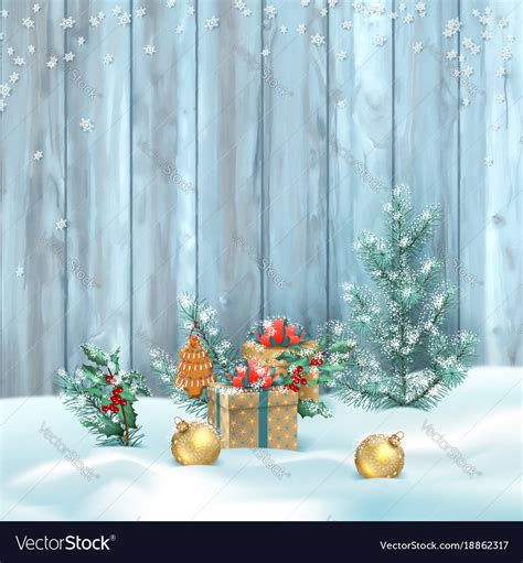 Christmas landscape Royalty Free Vector Image - VectorStock