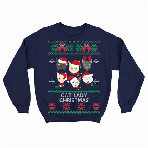 Cat Sweater, Cat Christmas Sweater, Funny Xmas Sweatshirt, Cat Ugly ...