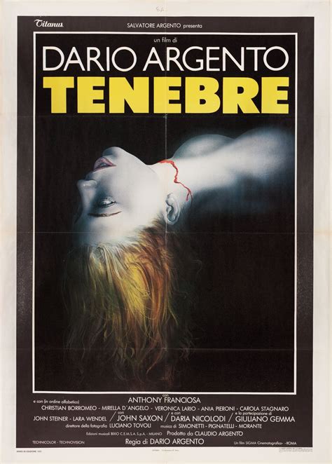 Tenebrae Original 1982 Italian Due Foglio Movie Poster - Posteritati Movie Poster Gallery