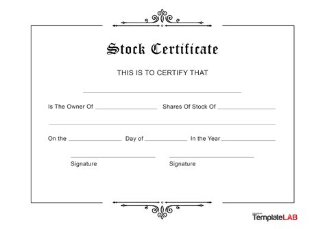 19 Free Stock Certificate Templates (Word, PDF) ᐅ TemplateLab