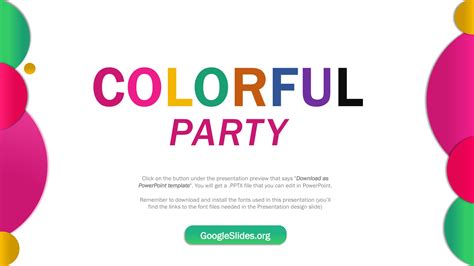 Colorful Party Presentation Theme - Google Slides Templates