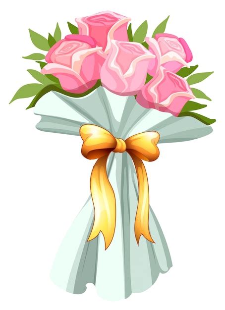 A bouquet of pink roses | Free Vector