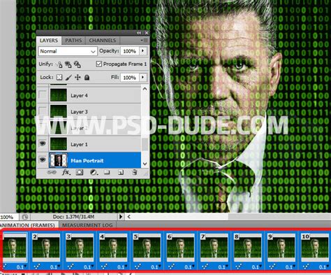 Matrix Effect Animation GIF Photoshop Tutorial