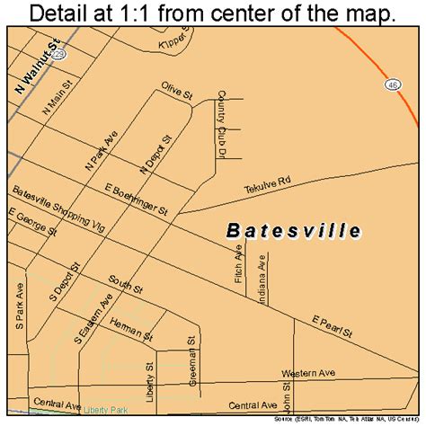 Batesville Indiana Street Map 1803664