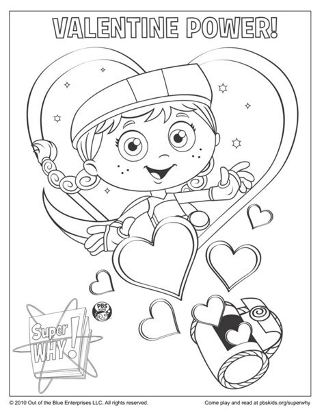 Wonder Red's Valentine's Day Coloring Page |… | PBS KIDS for Parents