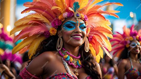 Premium Photo | Brazilian carnival Happy people celebrating brazilian ...