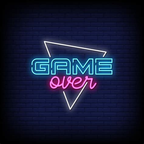 Game Over Neon Signs Style Text Vector 2424494 Vector Art at Vecteezy