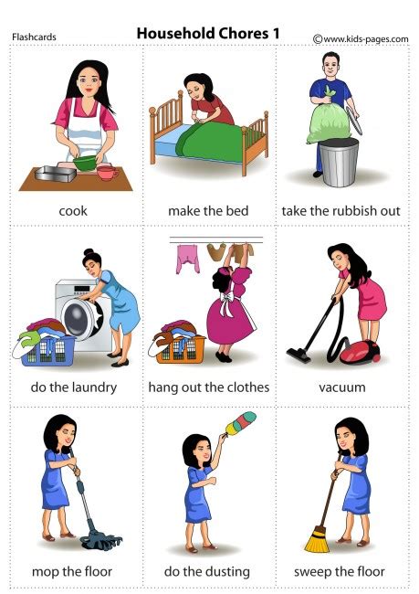 Household Chores Kids Pages