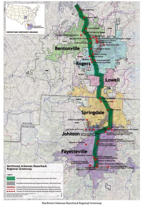 Razorback Regional Greenway Trail Map