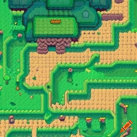 Map of a pokemon route with grass and desert areas on Craiyon