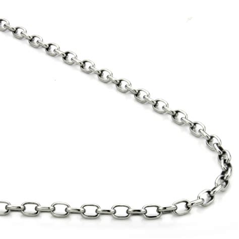 Titanium 4MM Oval Link Necklace Chain