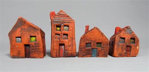 4 Miniatures Ceramic House Set | Ceramic houses, Ceramics, Miniatures
