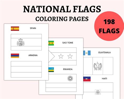 National Flags Educational Printable Pages for Kids Activity Coloring ...