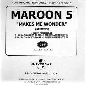 Maroon 5 – Makes Me Wonder (Remixes) (2007, Cardboard Sleeve, CDr ...