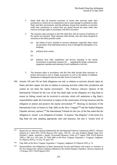 Final decision on West Philippine Sea arbitration case by UN Tribunal (INQUIRER copy) by ...