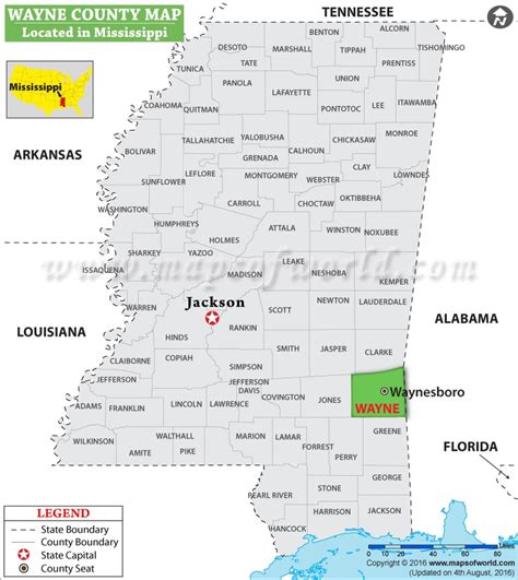 Wayne County Mississippi Digital Zip Code Map - Bank2home.com