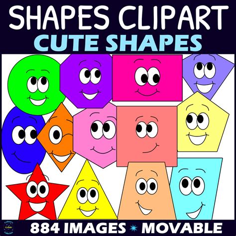 Cute 2D Shapes Clipart - Clip Art Library