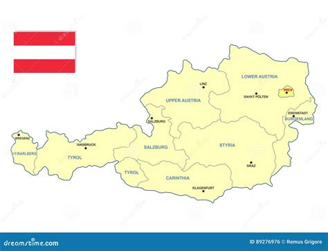 Austria map - cdr format stock vector. Illustration of additional ...