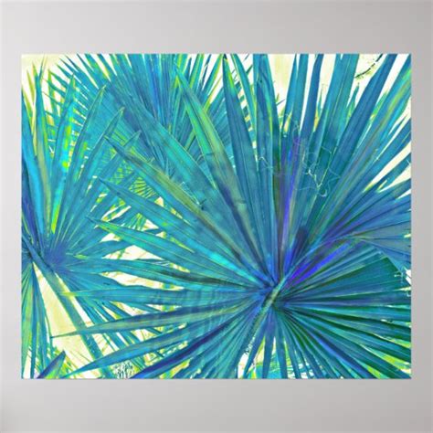 abstract blue palms poster | Zazzle.com