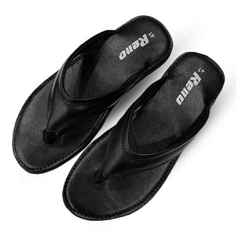 Leather Sandal for Men - Black - RS7039