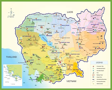 Cambogia mappa turistica Cambogia - mappa di viaggio (Sud-Est Asiatico - Asia)