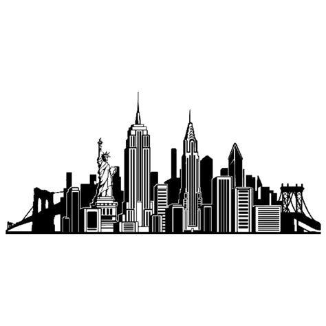 New York City Skyline Wall decal Silhouette - Silhouette png download ...