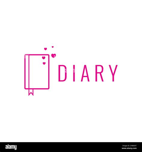 hand book diary line with love logo design vector graphic symbol icon ...