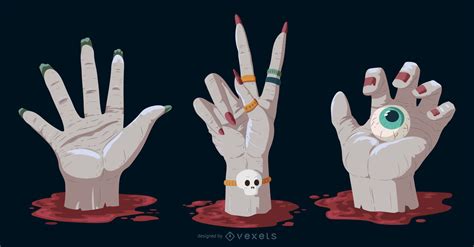 Descarga Vector De Paquete De Elementos De Halloween De Creepy Hands