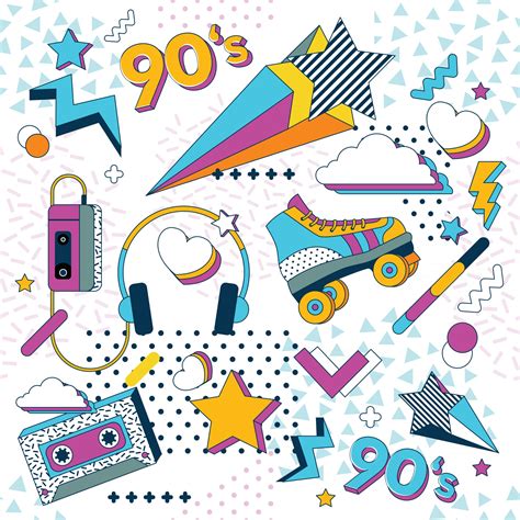 90s Icons with Colorful Style 2858831 Vector Art at Vecteezy