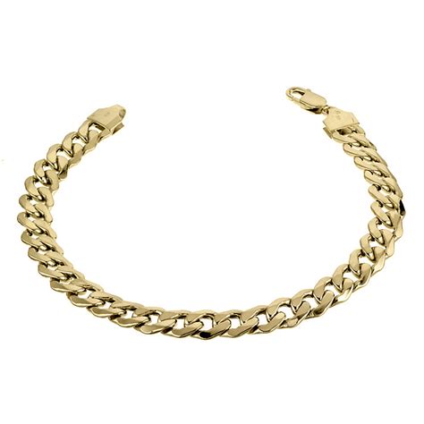 9ct Yellow Gold 8" Curb Bracelet | H.Samuel