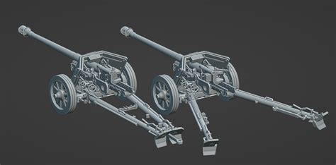 Ritterkrieg WWII German 7.5cm PaK 40 L/46 Anti-Tank Gun - Wargaming3D