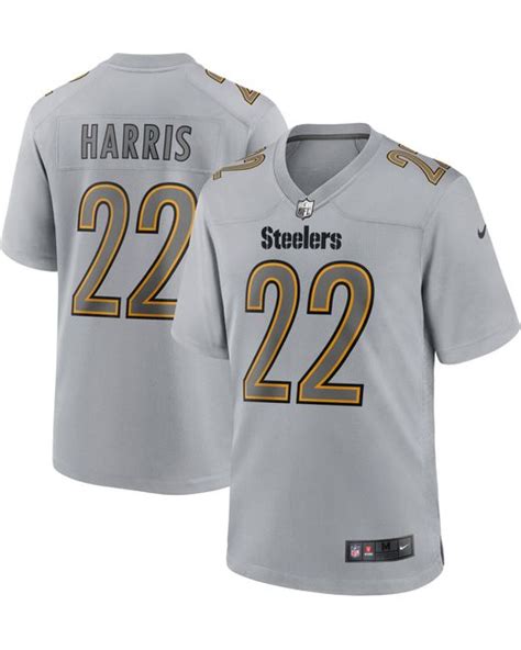 Nike Satin Pittsburgh Steelers Najee Harris #22 Atmosphere Grey Game Jersey in Gray for Men | Lyst