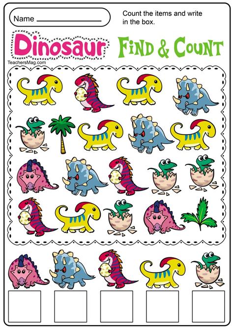 Free Dinosaur Printables for Preschool | TeachersMag.com | Dinosaurs preschool, Dinosaur ...