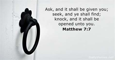 Matthew 7:7 - Bible verse (KJV) - DailyVerses.net