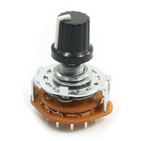 4-Position Rotary Selector Select Switch 3P4T 3-Pole 2-Deck 15-Pin Black Knob AC - Walmart.com ...