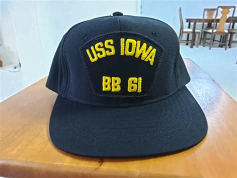 VINTAGE USS IOWA BB-61, US Navy Ship Cap / Hat snapback Adjustable $15. ...