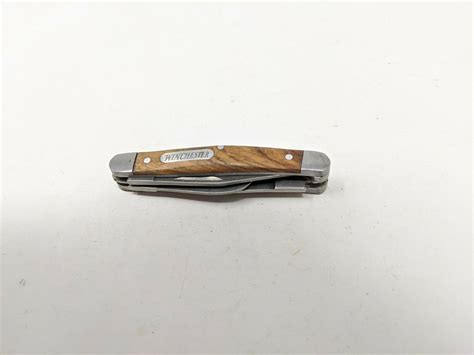 Winchester 3 Blade Folding Pocket Knife Wood Handle Stainless Steel Bl ...