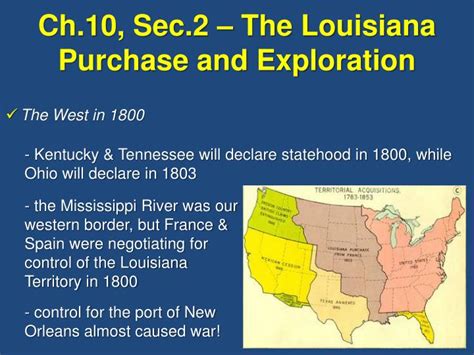 PPT - Ch.10, Sec.2 – The Louisiana Purchase and Exploration PowerPoint Presentation - ID:2483808