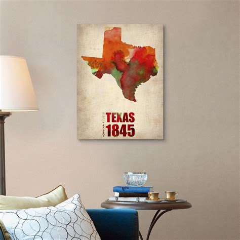 Texas Watercolor Map Wall Art, Canvas Prints, Framed Prints, Wall Peels ...