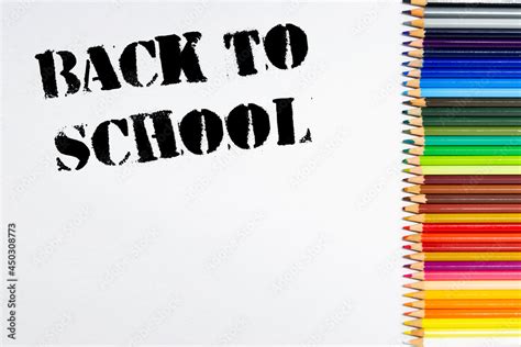 Back to school. 2023. Back to school 2023, pencils. White background with space for text. Text ...