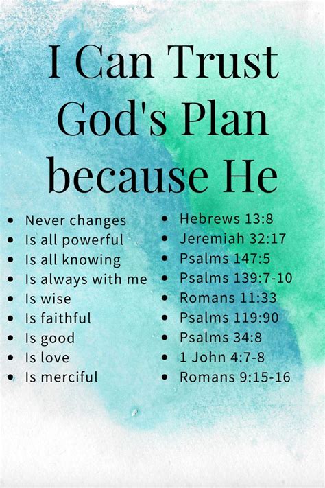 I Can Trust God's Plan | Scripture quotes, Biblical quotes, Trust gods plan