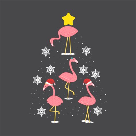 Funny Flamingo Christmas Tree - Funny Flamingo Christmas Tree - T-Shirt ...